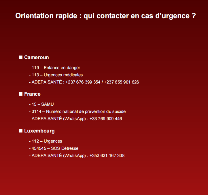 Orientation rapide : qui contacter en cas d’urgence ?