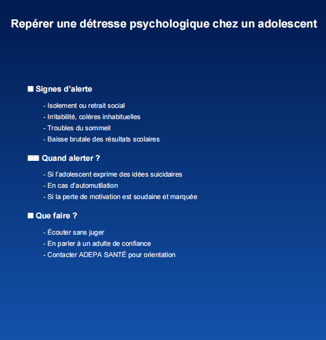 Repérer une détresse psychologique chez un adolescent