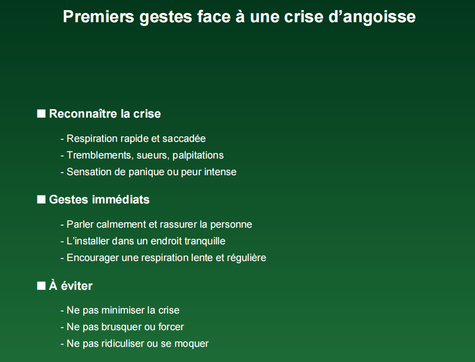 Premiers gestes face à une crise d’angoisse